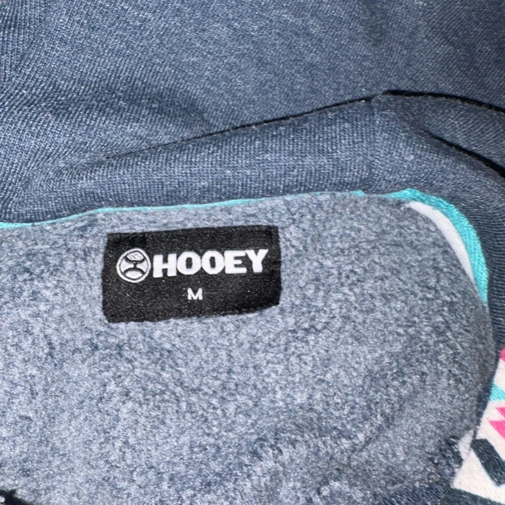 Hooey Slate Blue Aztec Pendleton Roundup hooded sweatshirt - Picture 3 of 6